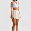 Henny Tennis Skirt, Milk Yellow