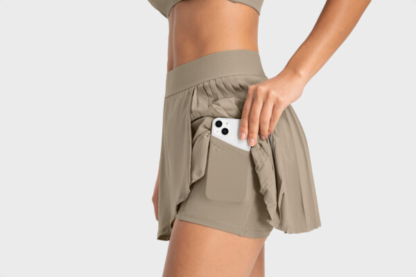 Lucy Tennis Skirt, Light Khaki