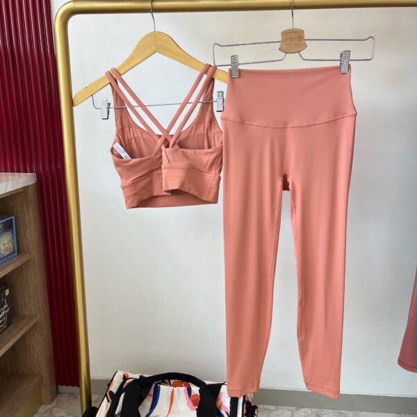 Angel Bra Legging Yoga Set, Coral