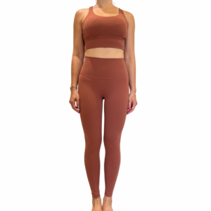 Angel Bra Legging Yoga Set, Copper Brown